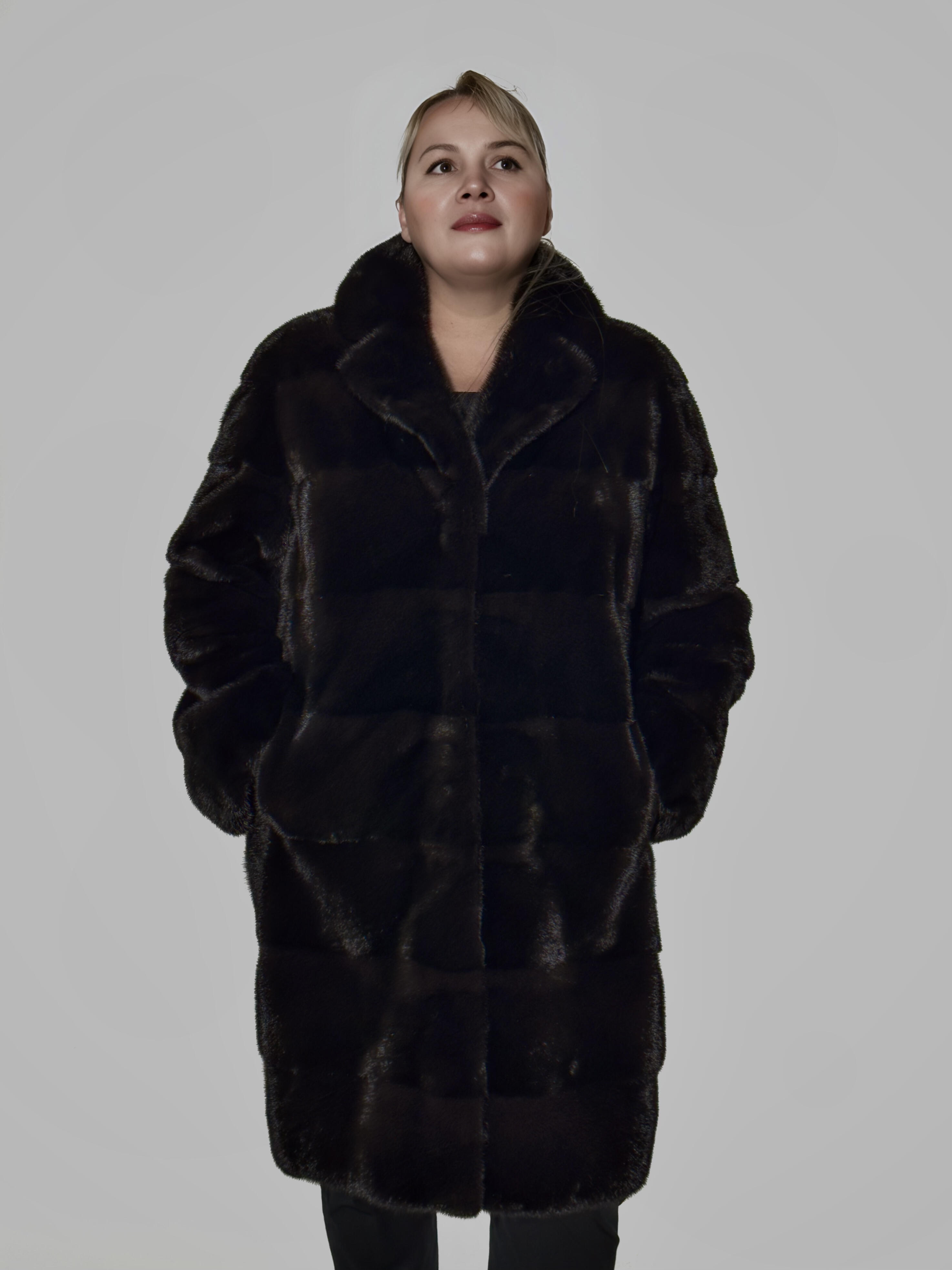Шуба из коротковорсовой скандинавской норки