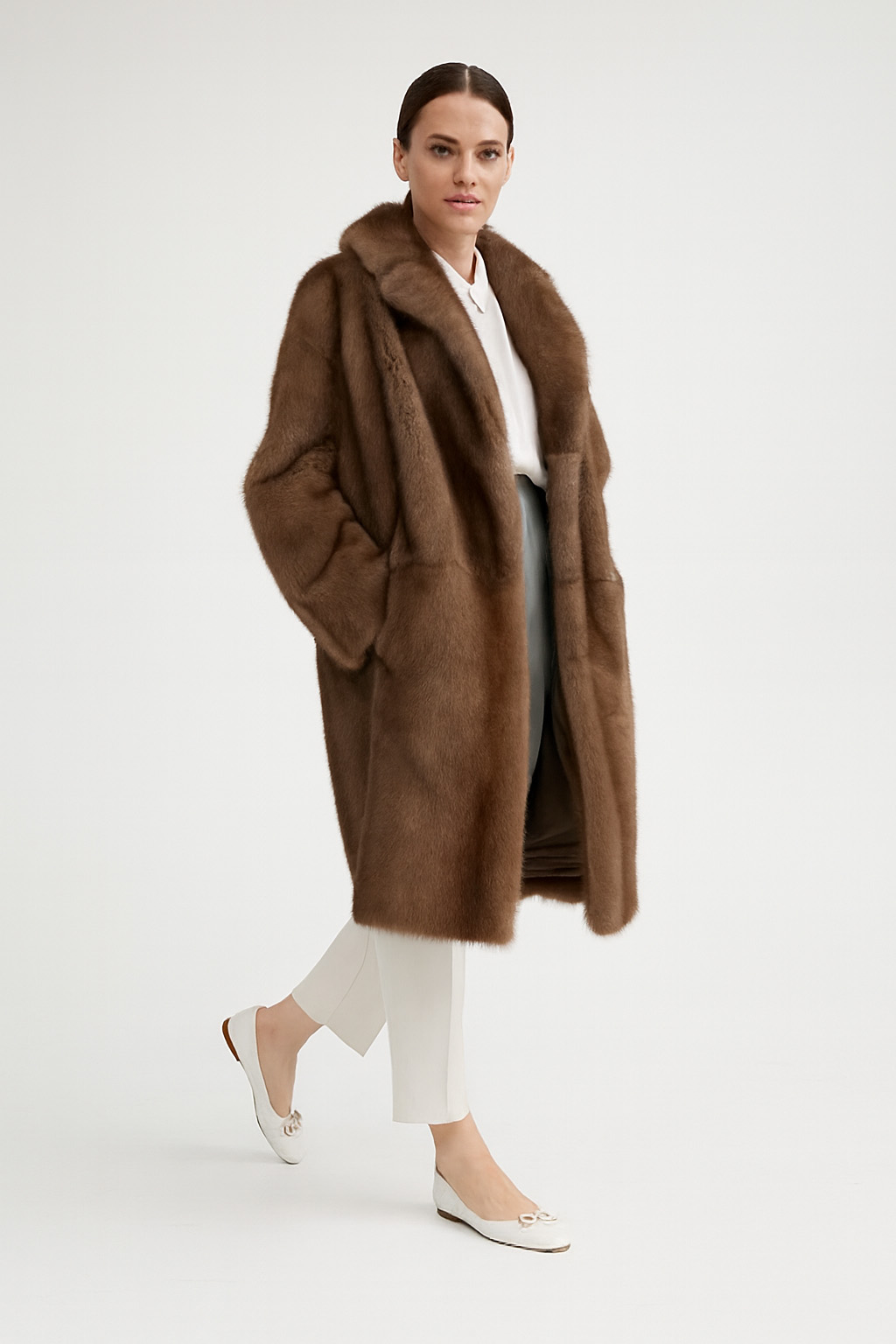 Шуба норковая свободного кроя